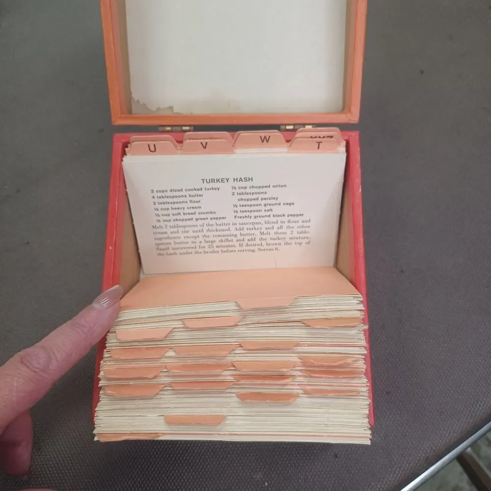 Vintage Life Recipe Card Box File Organizer Kitchen Storage Alphabetical Divider